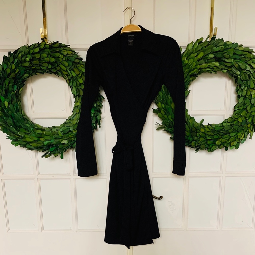Wrap Dress | Express | Black